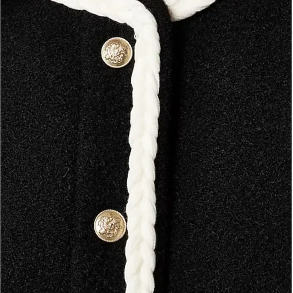 J.Crew Cropped bouclé yarn lady jacket black and white size medium - Picture 4 of 7